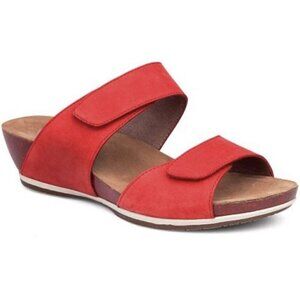 Dansko Vienna Milled Nubuck Tomato Sandals Women's 9 $130 NIB